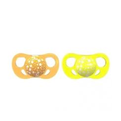 Пустышка Twistshake 0-6 мес. оранжевый и желтый, 2 шт. Фото