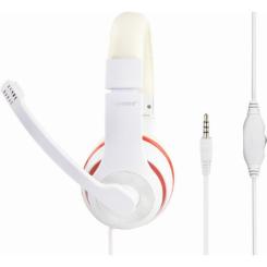 Наушники Gembird MHS-03 White/Red Фото 1