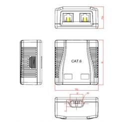Компьютерная розетка Cablexpert RJ45x2 UTP, cat.6 Фото 3