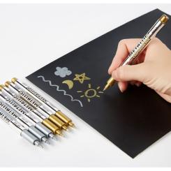 Маркер Baoke 1,5 мм серебряный Металлик Фото 1