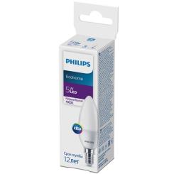 Лампочка Philips EcohomeLEDCandle 5W 500lm E14 840B35NDFR Фото 1