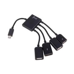 Концентратор Lapara LA-MicroUSB-OTG-HUB black Фото 1