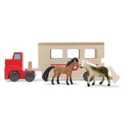 Игровой набор Melissa&Doug автомобиль-прицеп для лошадей Фото 1
