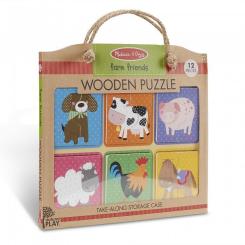 Пазл Melissa&Doug деревянные в футляре "Друзья фермы" Фото 1