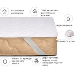 Наматрасник MirSon хлопковый Стандарт Сotton 263 80x200 см Фото 1