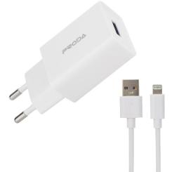 Зарядное устройство Proda USB 2,4A + USB Lightning cable Фото