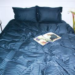 Постельное белье MirSon SatinStripe 30-0021DarkBlue 143х210 Сімейний Фото 3