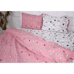 Постельное белье MirSon Бязь 17-0528 Bunnies pink Сімейний Фото 2