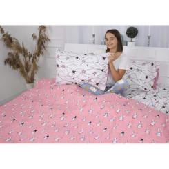 Постельное белье MirSon Бязь 17-0528 Bunnies pink Сімейний Фото 4