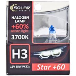Автолампа SOLAR H3 12V 55W PK22s Starlight + 60, Фото 1