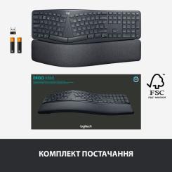 Клавиатура Logitech ERGO K860 Bluetooth/Wireless UA Black Фото 10