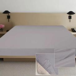 Простынь Ярослав на резинке сатин 08 серый 200х160х20 Фото