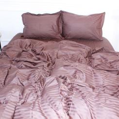 Пододеяльник MirSon Satin Stripe 30-0006 Dark Brown 160х220 см Фото