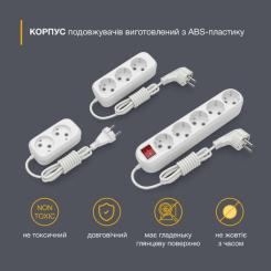 Сетевой удлинитель Electrum C-ES-1816 3.0m 5 роз, white Фото 1