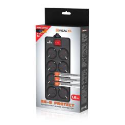 Сетевой фильтр питания REAL-EL RS-8 Protect 5m, black Фото 6