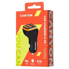 Зарядное устройство Canyon Universal 3xUSB car adapter Black+Purple Фото 2