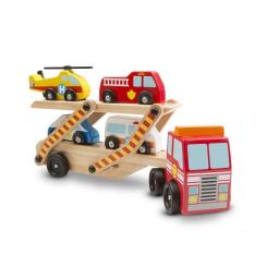 Игровой набор Melissa&Doug Дерев'яний аварійний перевізник-трейлер Фото
