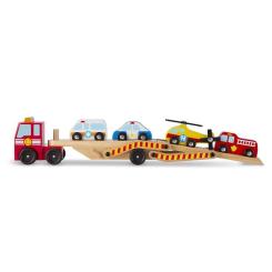 Игровой набор Melissa&Doug Дерев'яний аварійний перевізник-трейлер Фото 1