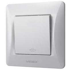 Переключатель Videx BINERA 1кл промежуточный серебряны Фото