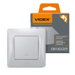 Переключатель Videx BINERA 1кл промежуточный серебряны Фото 3