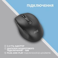 Мышка 2E MF250 Silent Wireless Black Фото 4