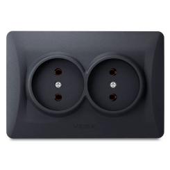 Розетка Videx BINERA 2ая черн Фото