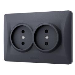 Розетка Videx BINERA 2ая черн Фото 1