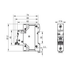 Автоматический выключатель Videx RS6 RESIST 1п 20А 6кА С Фото 3