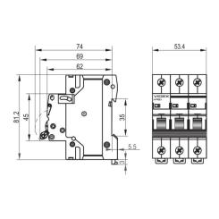 Автоматический выключатель Videx RS6 RESIST 3п 63А 6кА С Фото 3