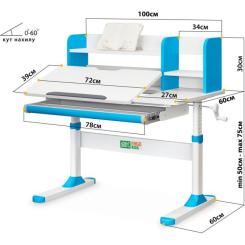 Парта ErgoKids TH-330 Blue Фото 3