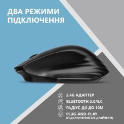 Мышка 2E MF280 Silent Wireless/Bluetooth Black Фото 4