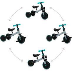 Беговел MoMi Loris 3 в 1 велосипед Grey-Turquoise Фото 10