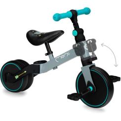 Беговел MoMi Loris 3 в 1 велосипед Grey-Turquoise Фото 11