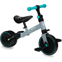 Беговел MoMi Loris 3 в 1 велосипед Grey-Turquoise Фото 2