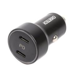 Зарядное устройство Choetech car 2хUSB-C 40W PD black Фото 1