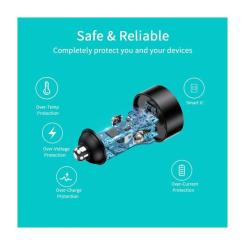 Зарядное устройство Choetech car 2хUSB-C 40W PD black Фото 6