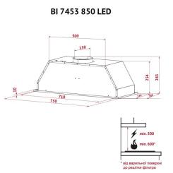 Вытяжка кухонная Perfelli BI 7453 I 850 LED Фото 11