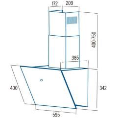 Вытяжка кухонная Cata LENA 600 XGWH Фото 1