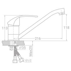 Смеситель TAU SL-2B243C Фото 1