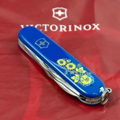 Нож Victorinox Spartan Ukraine Blue "Квіти" Фото 1