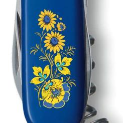 Нож Victorinox Spartan Ukraine Blue "Квіти" Фото 3