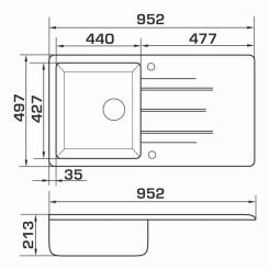 Мойка кухонная GRANADO MORA black shine Фото 5