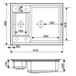 Мойка кухонная GRANADO SAMORA grafito Фото 7
