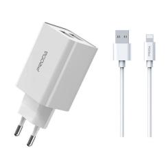 Зарядное устройство Proda PD-A28i 2хUSB 2.4A + USB Ligthtning 1.0m Фото