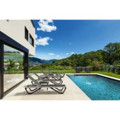 Шезлонг PAPATYA Wave серо-коричневый сетка серо-коричневый Фото 4