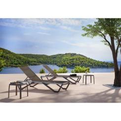 Шезлонг PAPATYA Wave серо-коричневый сетка серо-коричневый Фото 5