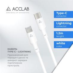 Дата кабель ACCLAB USB-C to Lightning 1.2m PwrX 30W Фото 3