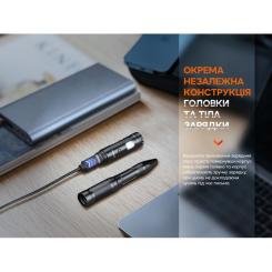 Тактическая ручка Fenix T6 з ліхтариком Blue Фото 8