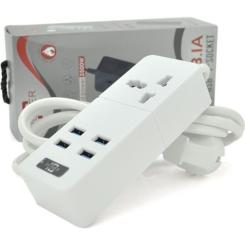 Сетевой фильтр питания Voltronic TВ-Т06, 1роз, 4*USB White Фото 1