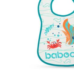 Нагрудничек Baboo бавовняний Sea Life, 3+ місяців (білий) Фото 1